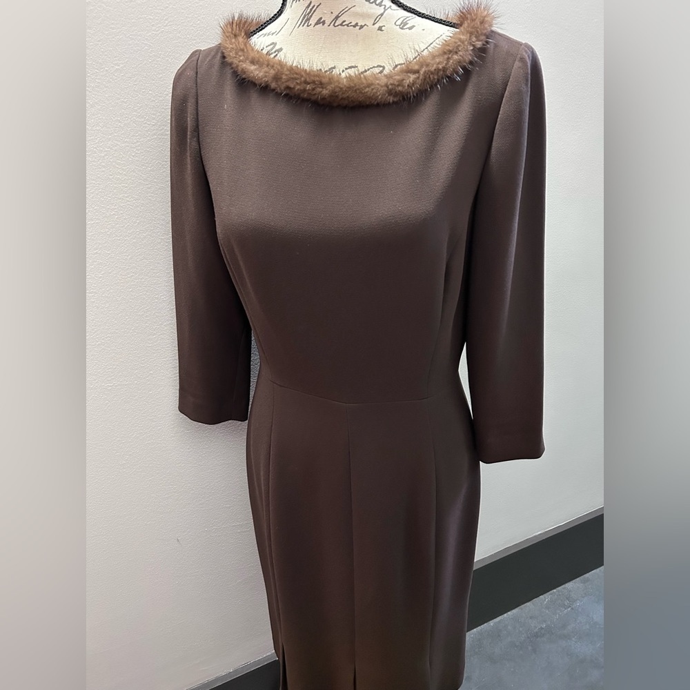 Cynthia Howie mink trimmed dress